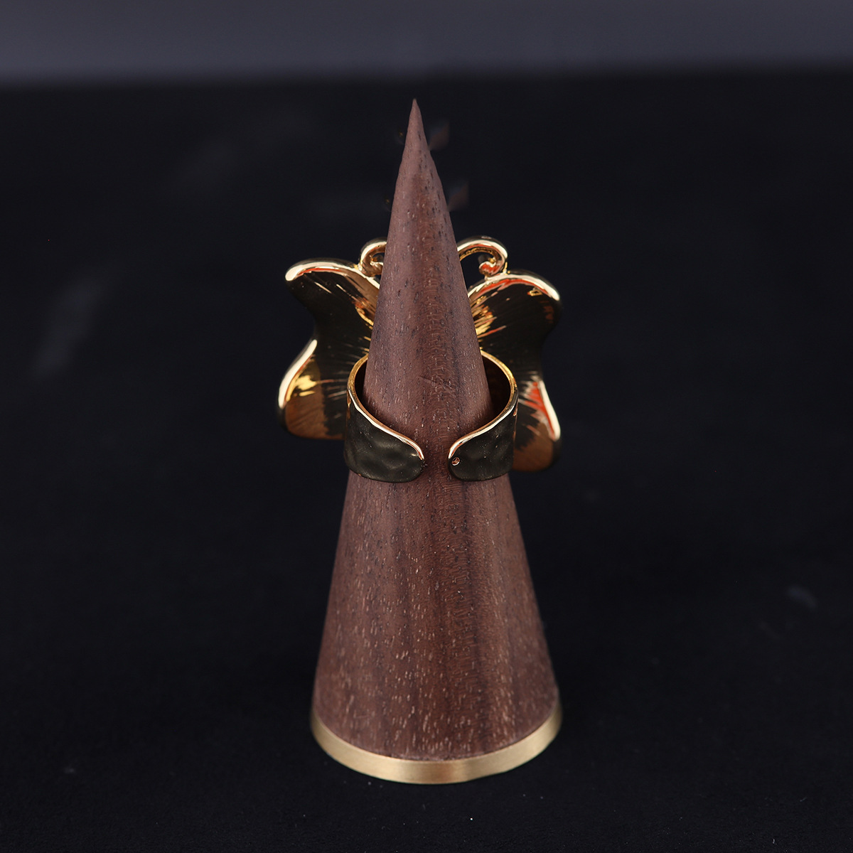 中古vintage时尚高级感复古轻奢小众青岛工厂批发珐琅蝴蝶戒指女详情4