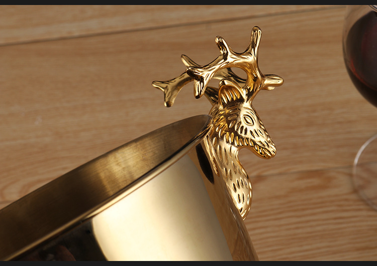 Creative antler stainless steel ice bucket, ice cube bucket, ice granule bucket, champagne bucket, beer and wine bucket for merchants pic 11