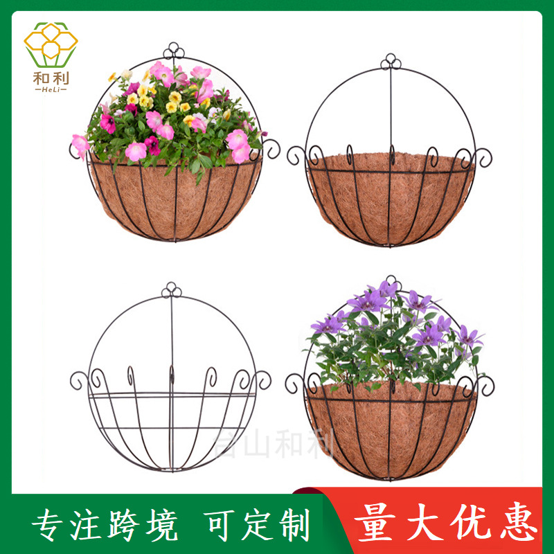Circular flower pot hanging rack, ironwork guardrail, flower pot hanging rack, balcony hanging flower pot rack, railing rack pic 7
