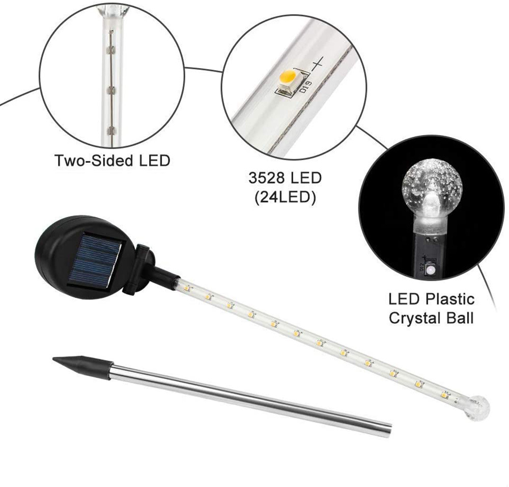 Wholesale of new solar meteor shower lights, LED creative outdoor courtyard garden decorative lights, and ground-mounted lawn lights pic 7