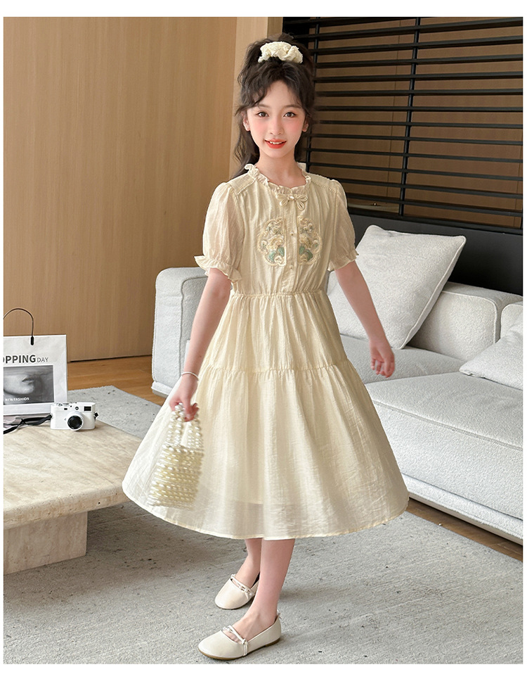 国潮女童连衣裙夏装2025新款儿童洋气时髦国风汉服裙子女孩夏款公主裙详情13