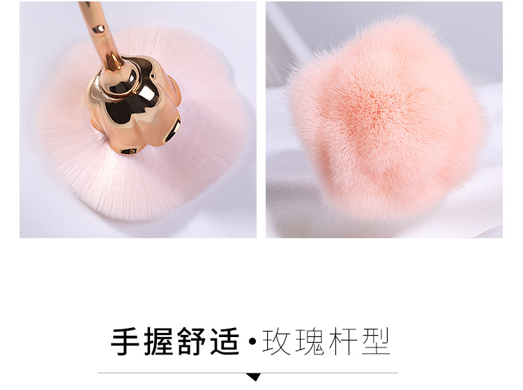 Nail art dust brush, pink bristle rose-shaped brush, nail art brush, nail trimming and cleaning brush, powder brush, blush brush, shanilak pic 4