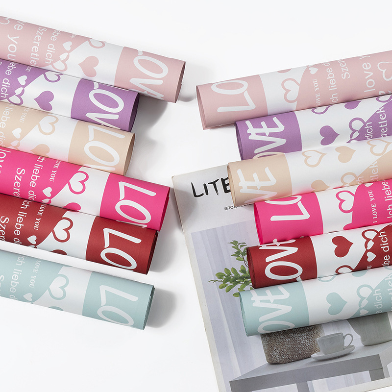 鲜花包装纸 优惠批发防水花艺材料花束包装纸爱情宣言花艺包花纸详情16