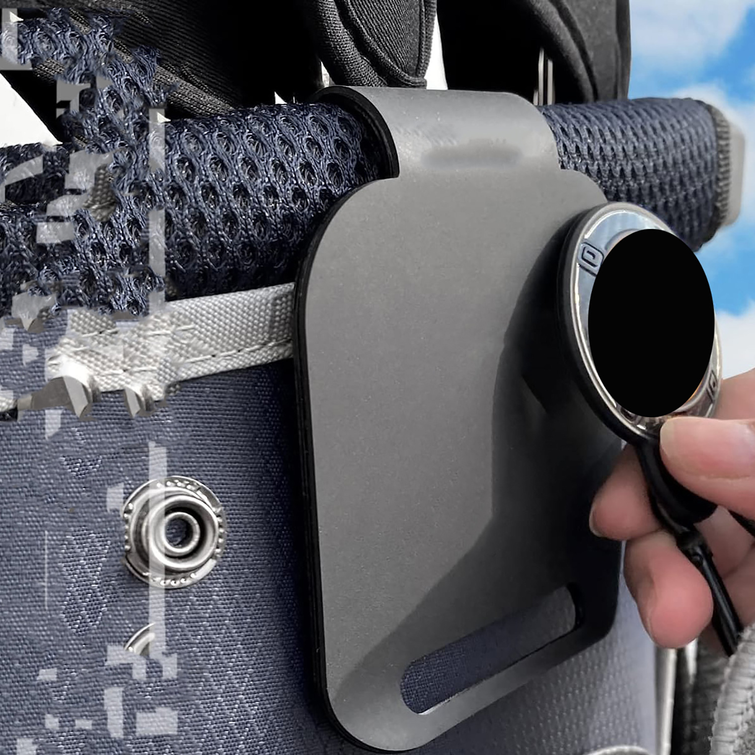 现货高尔夫金属包夹磁吸背夹便携球包创意三合一金属夹黑色帽夹详情2