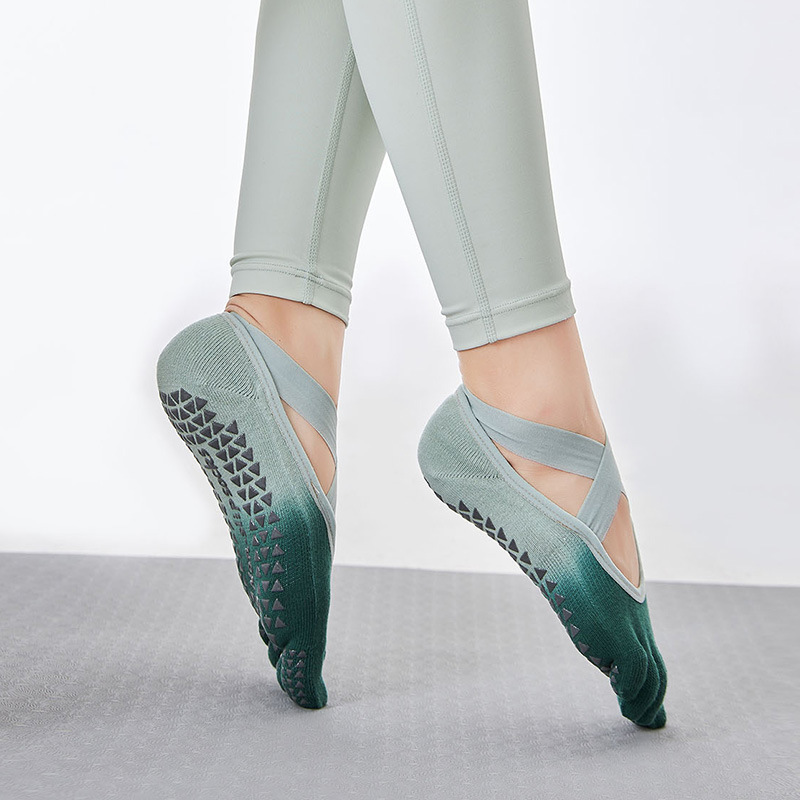 新渐变色棉分指瑜伽袜子专业防滑女士五指袜普拉提健身亚马逊跨境详情14