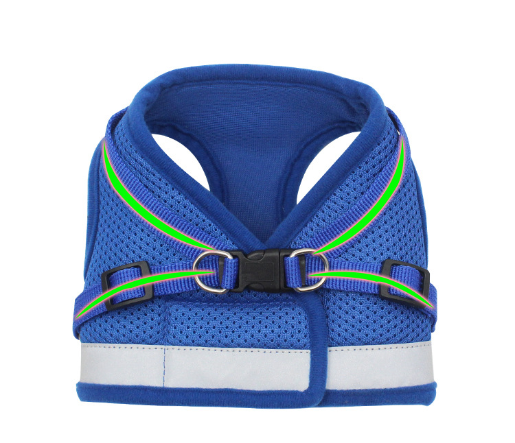 Pet chest and back strap, breathable and comfortable, solid color, dog chest and back for outdoor walking, explosion-proof and impact-resistant pet chest and back leash pic 6