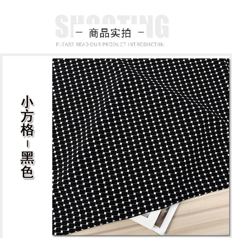 Wholesale of spring and summer clothing fabrics in stock, including small checkered printed bubble check polyester fabric, dresses, accessories and mask fabric pic 14