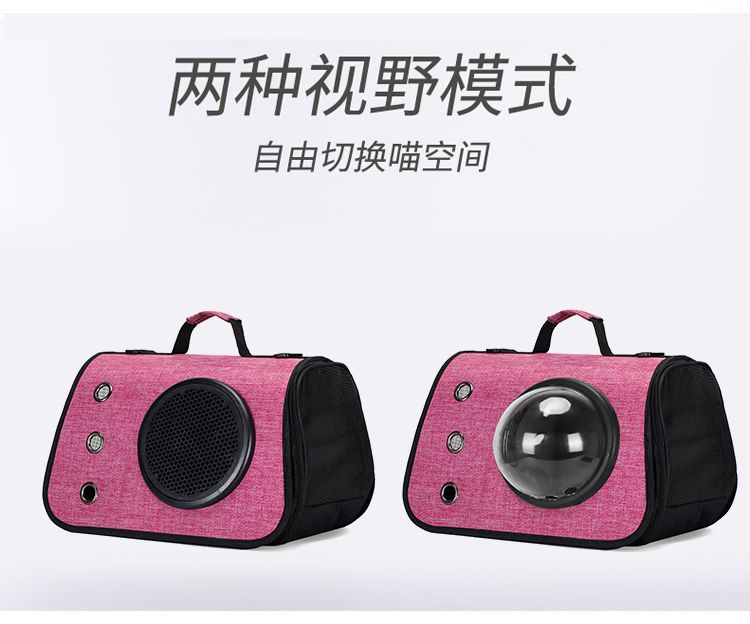 外出新款便携单肩背包手提透明宠物折叠猫咪狗狗太空舱透气外带详情29
