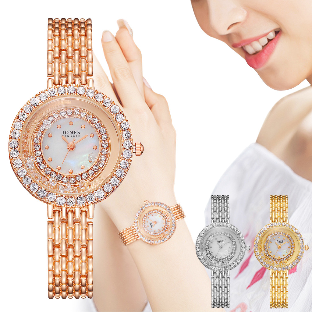 Aliexpress best-selling alloy steel mesh strap diamond-encrusted versatile watch, fashionable starry sky water diamond casual wristwatch pic 1