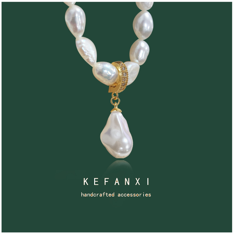 14k包金铜镀真金珍珠项链蜜蜡水晶万能扣吊坠扣毛衣链夹扣空托新详情5