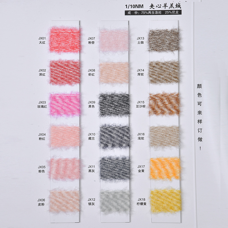 Skin-friendly sandwich lambskin wool yarn, mink wool yarn blended yarn, sweater hand-knitted DIY yarn wholesale pic 6