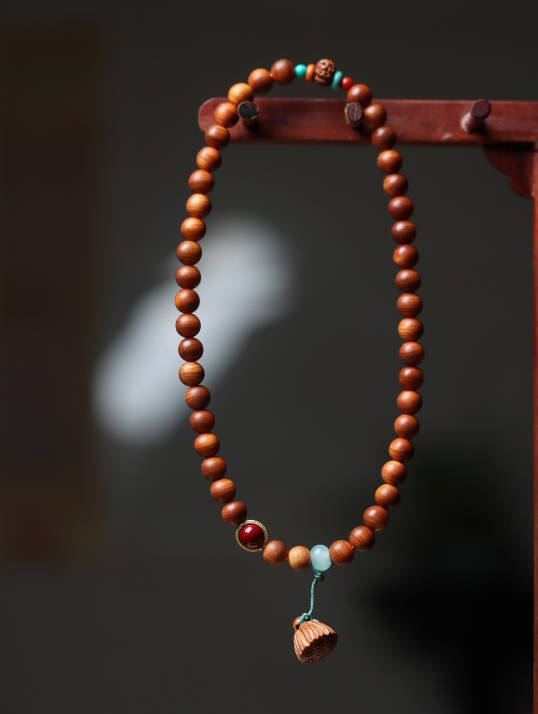 双圈陈化太行崖柏莲花文玩手串佛珠玛瑙黄杨手链男木diy蓬配女士详情4