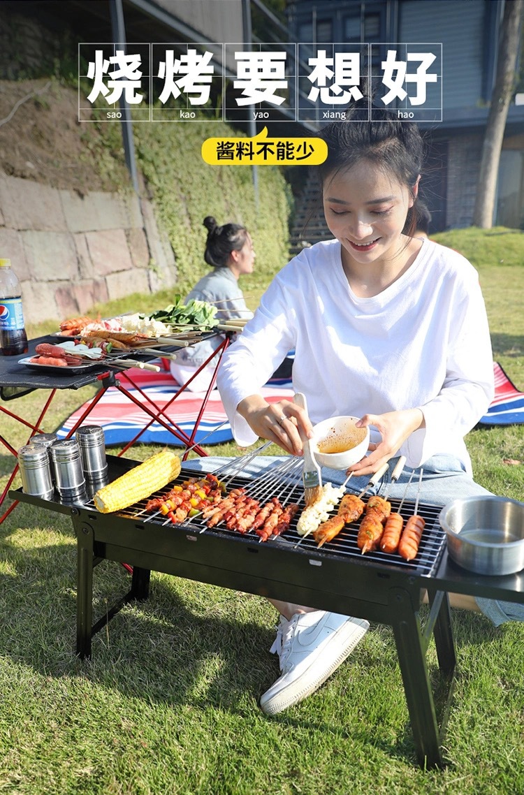 Thickened barbecue grill, household charcoal barbecue rack, outdoor carbon grill, large outdoor barbecue grill, indoor utensils for bbq pic 6