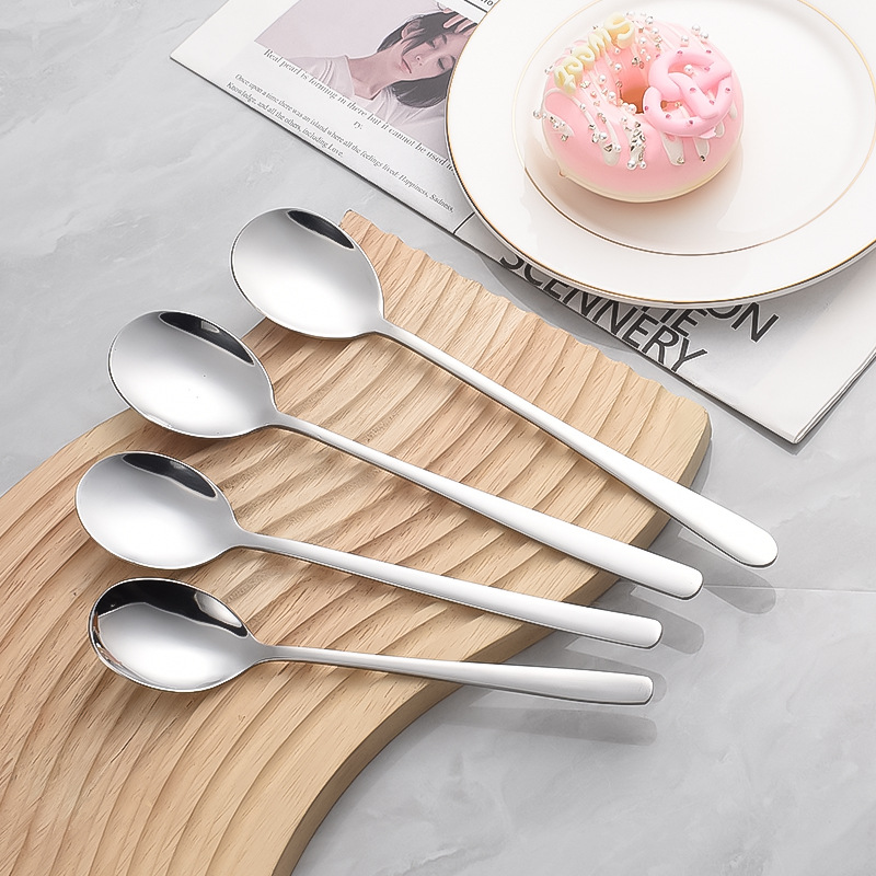 名瑞304不锈钢勺子高颜值调羹搅拌勺家用长柄喝汤吃饭勺宝宝汤匙详情6