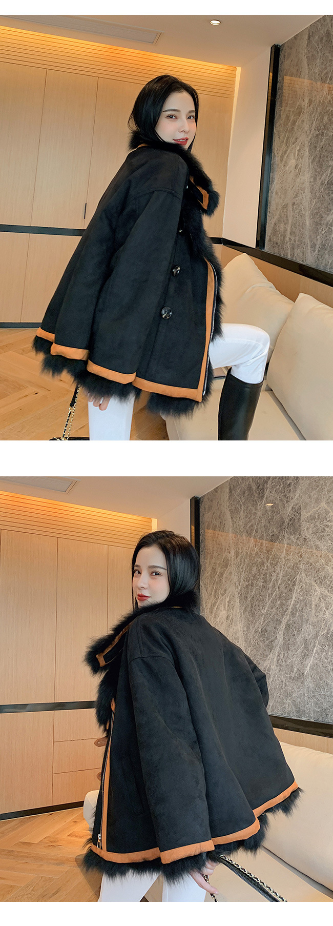 A 20-year new winter all-in-one rabbit fur coat for women, a fashionable and versatile two-wear jacket pic 12
