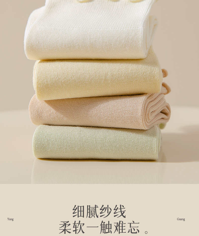 袜子女夏季中筒纯棉防臭花边透气堆堆袜配小皮鞋女士无骨白色棉袜详情8