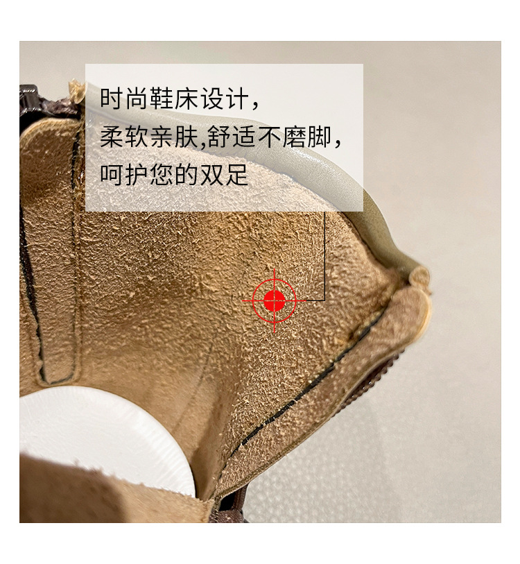 2023水洗复古真软皮马丁靴女 平底韩版双侧拉链女式皮靴子休闲女详情17