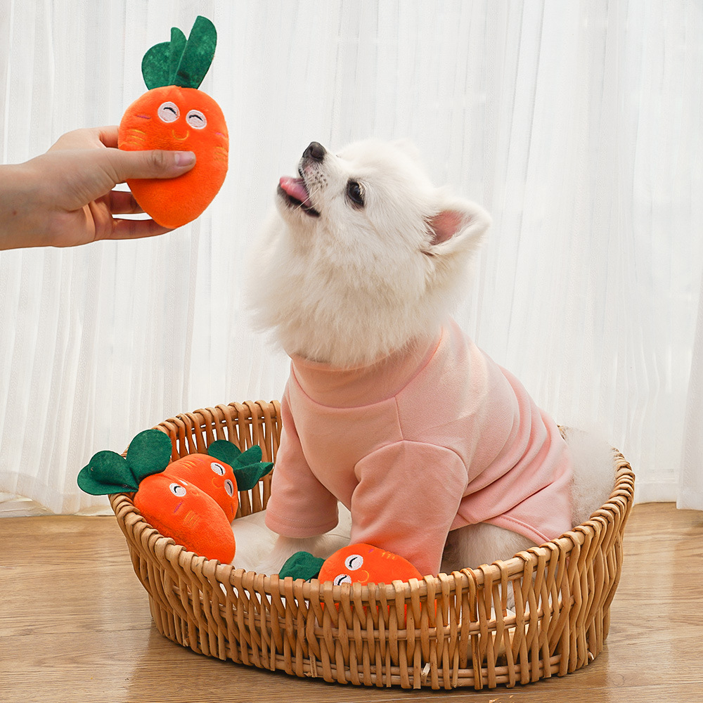 Pet dog plush sound-making toy, bb calling pet cat toy, carrot plush toy, for pet toys pic 12