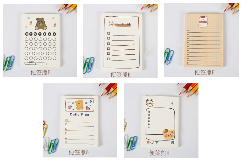 Wholesale of cute fruit bear sticky notes in stock. Korean Instagram minimalist and girlish sticky notes pic 7