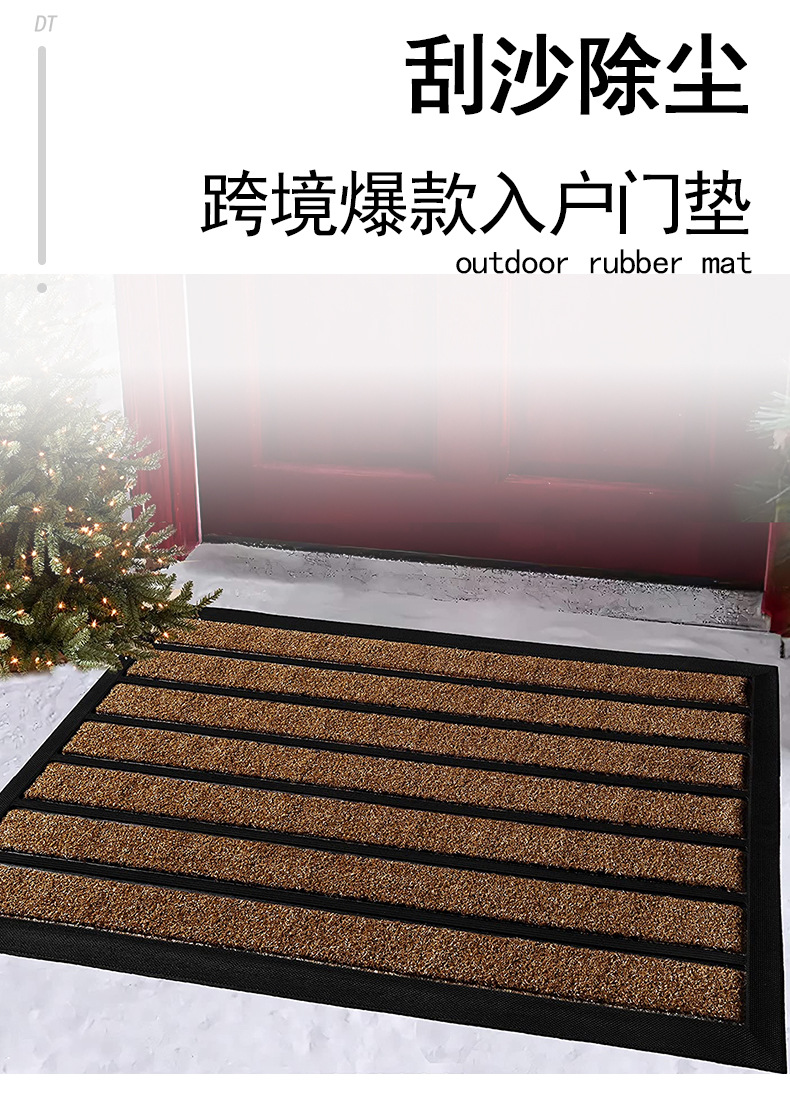 Cross-border wholesale of outdoor rubber mud-removing door MATS, dust-removing floor MATS for entering and leaving homes, and simple anti-slip door MATS for household use pic 1