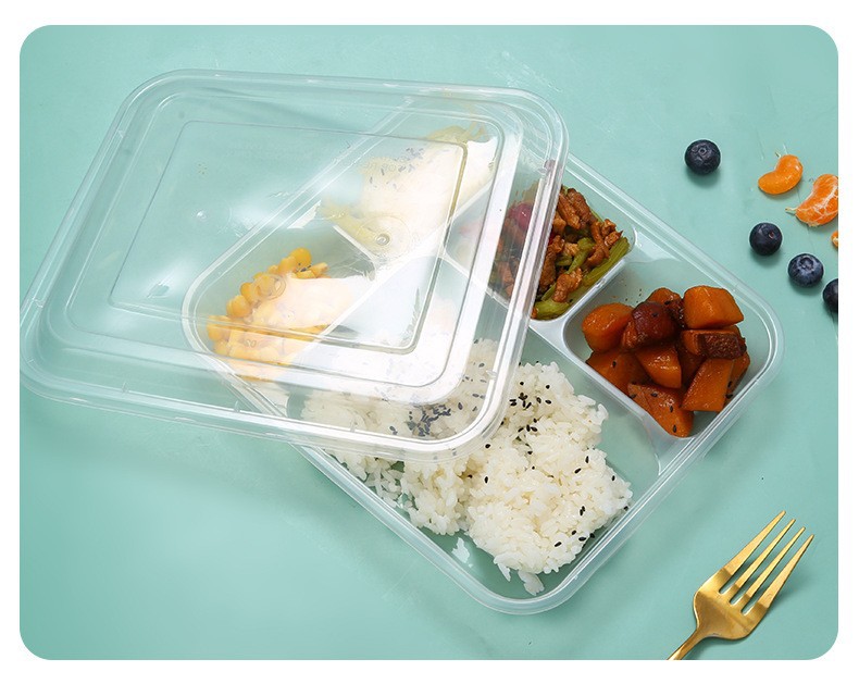 一次性饭盒多格快餐外卖打包盒二格三格四格五格PP长方形便当餐盒详情23