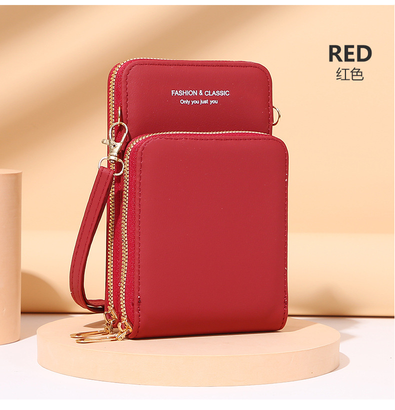 广州包包韩版时尚大容量斜跨包纯色多功能手机包女斜挎钱包2020详情18