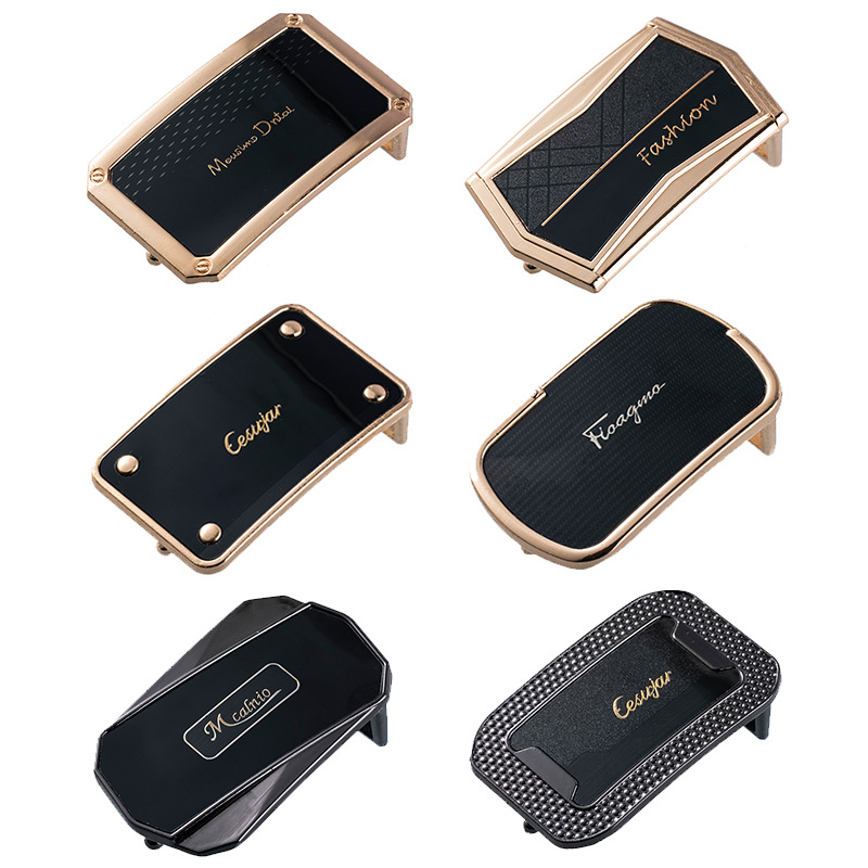 爆款男士平滑皮带扣锌合金五金胶片板扣配33mm打眼皮带批发详情3