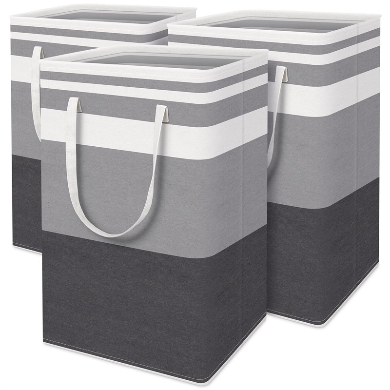 Foldable fabric laundry basket, dust-proof standing laundry basket, large PE coated waterproof storage bucket, laundry basket wholesale pic 7