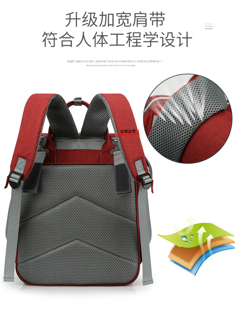 Nuevo modelo mommy bag cama cama plegable baby bag mamá multifuncional recargable impermeable bordado hilo mochila cama cross-border blast pic 14