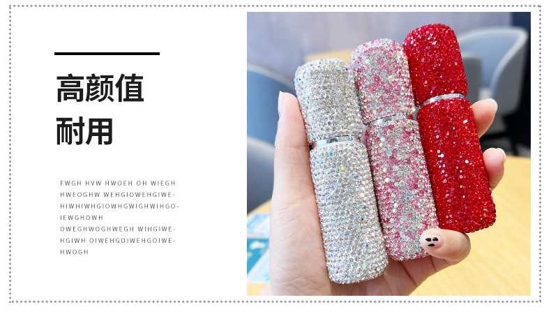 Wholesale of 10ml vacuum-pressed sample bottles for diamond-encrusted perfume, mini spray bottles for makeup and travel pic 8