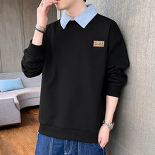 New Korean loose short-sleeved T-shirts for young men. Two pieces of cotton half-sleeved faux faux T-shirts for students, cool and oversized pic 47
