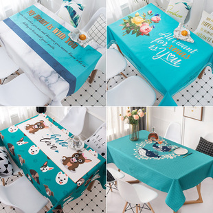 桌布防水防烫茶几垫北欧长方形印花餐桌布台布ins风盖布详情9