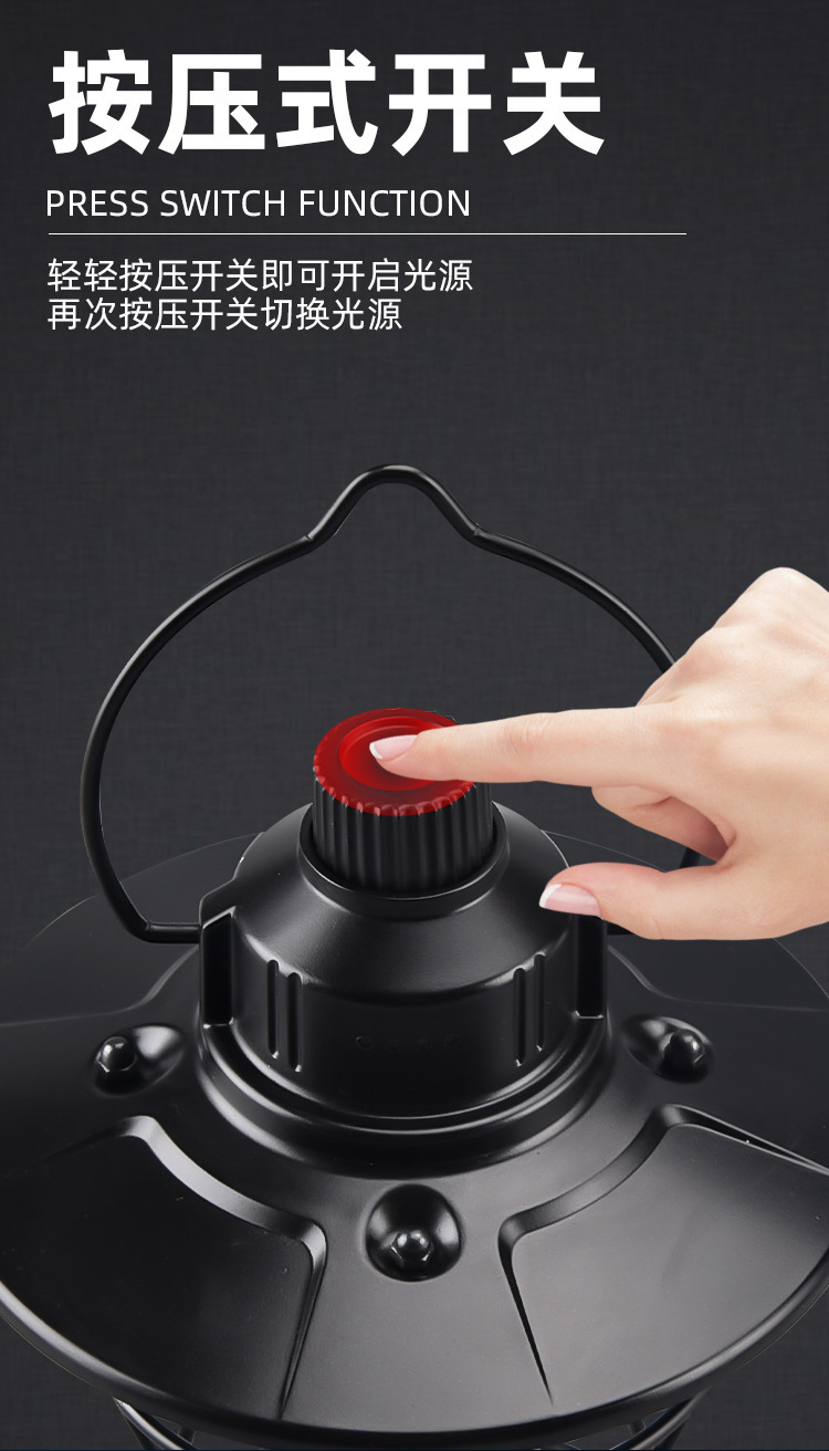 usb charging retro camping lamp, outdoor strong light portable tent lamp, nostalgic ironwork hand-held camping lamp, horse lantern pic 8