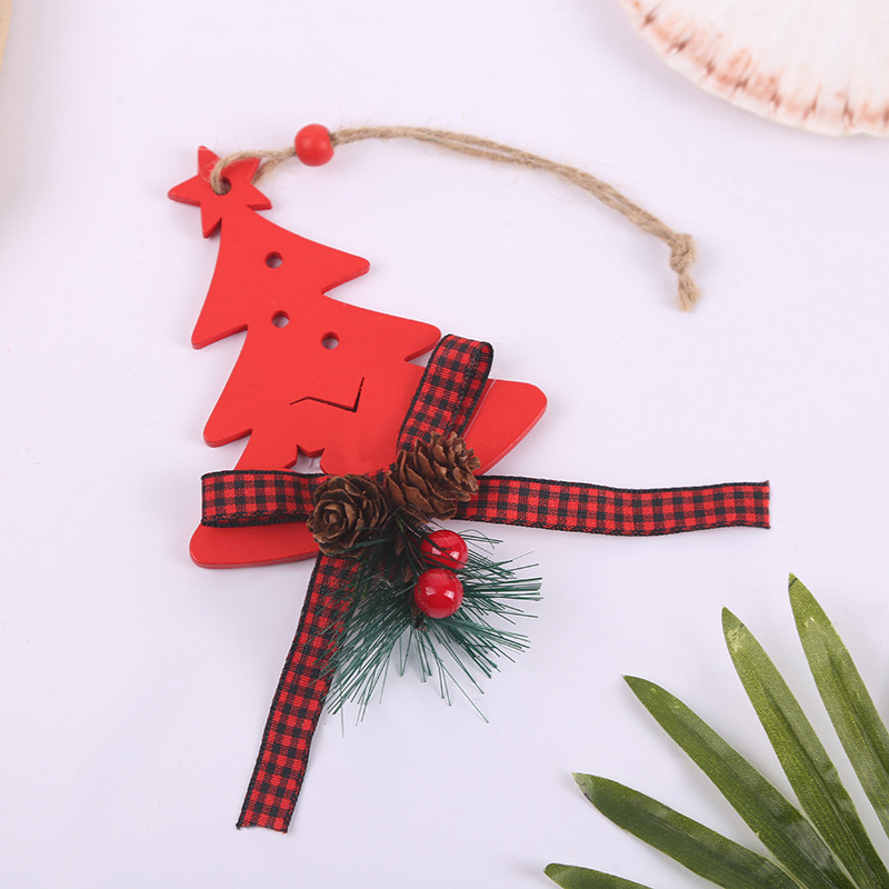 Christmas wooden pendants, festival supplies, wooden creative Christmas trees, snowman pendants, deer Christmas tree scene arrangements pic 10