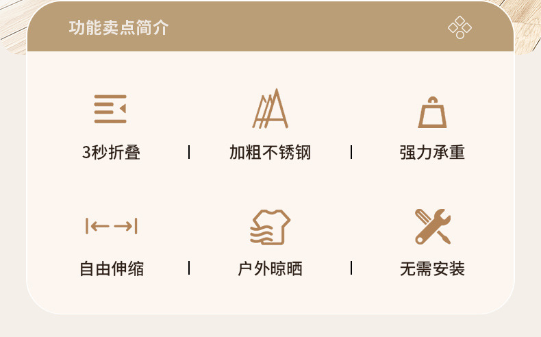 不锈钢折叠晾衣架落地室内家用阳台卧室伸缩杆式晒被子神器批发详情3