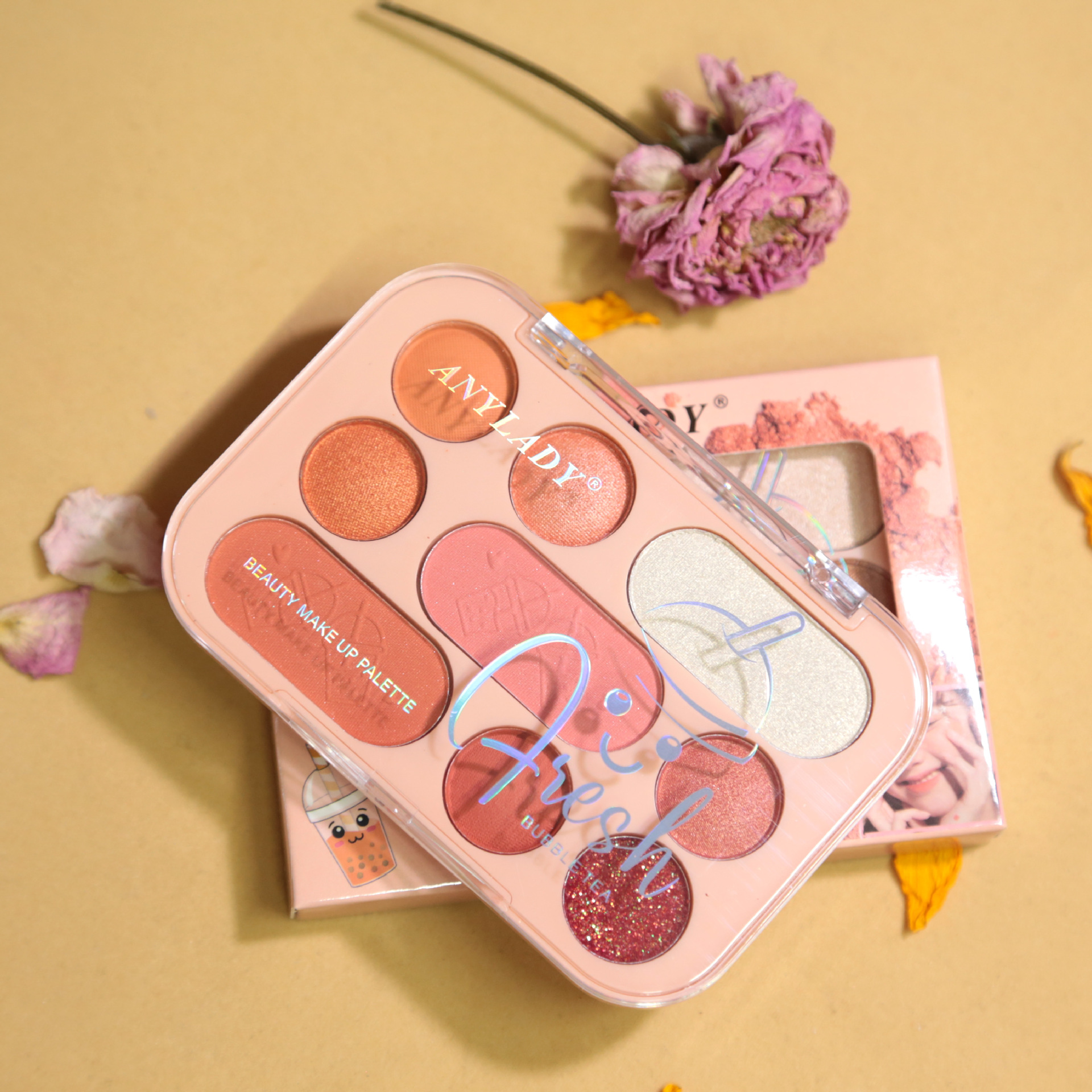 ANYLADY工厂批发化妆品腮红哑光眼影一体便携套装脸部化妆品详情5