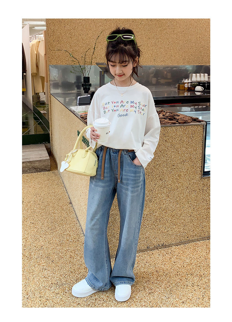 韩版女童休闲牛仔裤春秋2023新款儿童阔腿长裤春季薄款中大童裤子详情11
