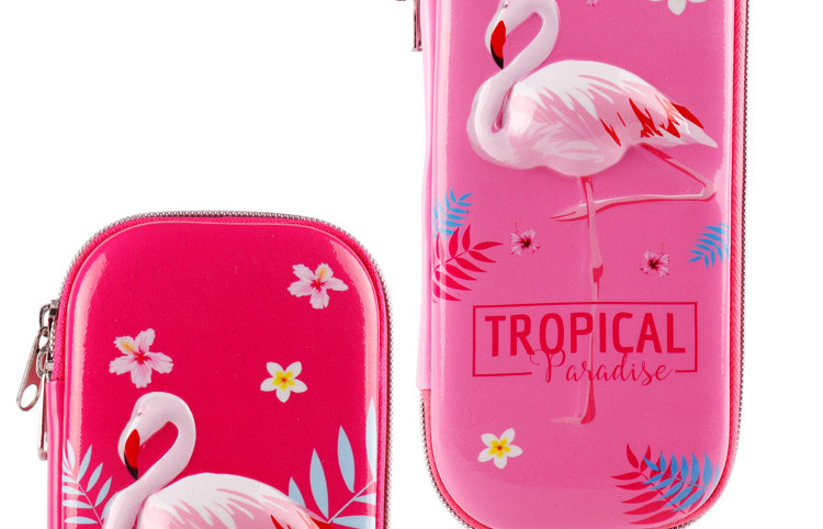TOPSTHINK Disney 3D Flamingo EVA Large Capacity Pen Case for Children and Students Multi-compartment Cartoon Stationery Box Simple and Niche Silicone pen case pic 12