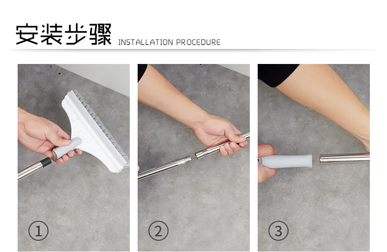 Hard bristle floor brush, floor crack brush, bathroom wash, corner and toilet tile brush, crack cleaning brush, glass scraper brush, broom pic 27