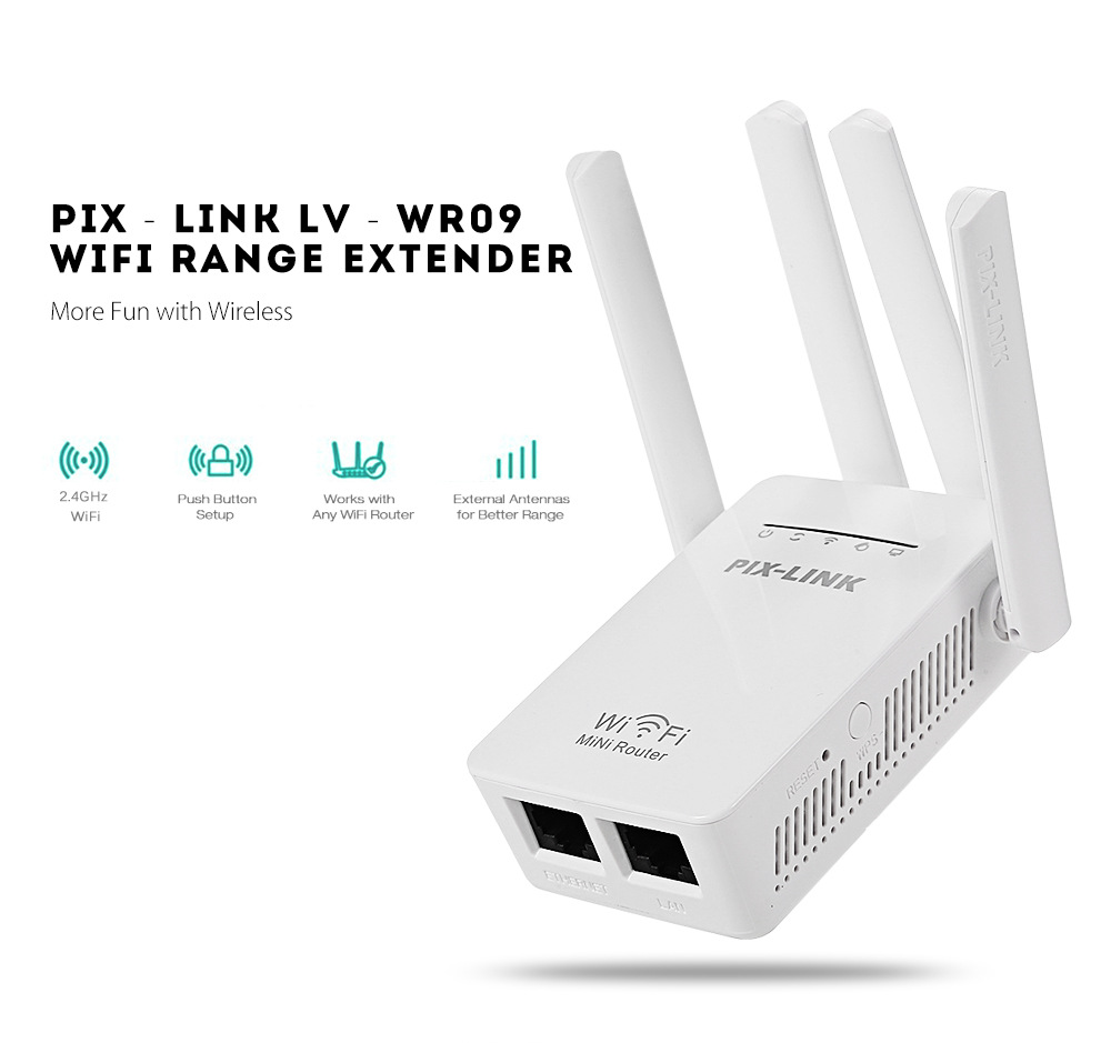 WR09网络中继器四天线信号放大器300M路由器扩展器wifi Repeater详情10