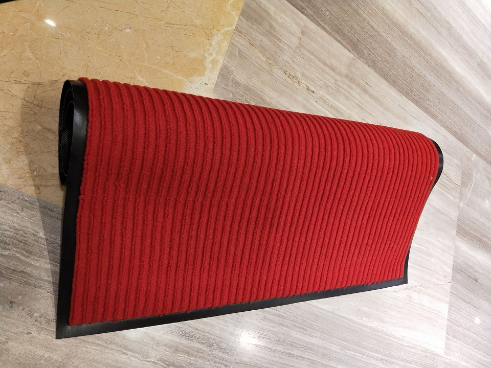 Yiwu Jietai PVC anti-slip floor mat, custom-made carpet, hotel corridor carpet, entrance hall double-striped foot mat wholesale pic 10