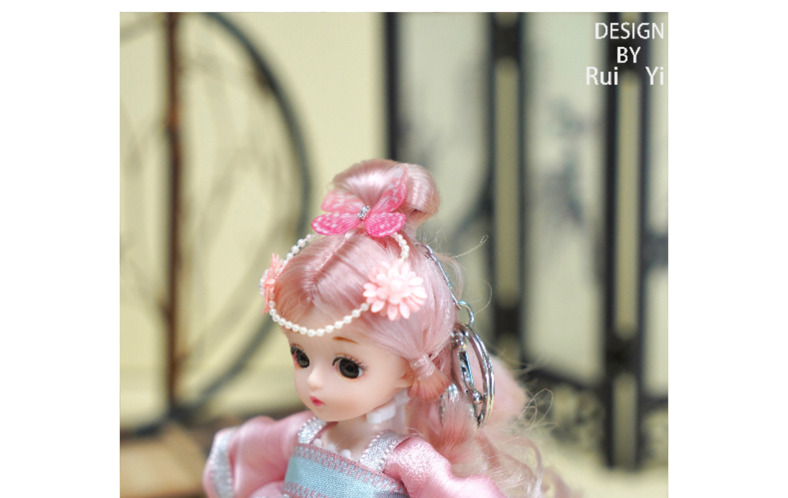 DIY国潮汉服简约拼色钥匙扣16cm娃娃儿童手办公仔bjd娃娃厂家批发详情8