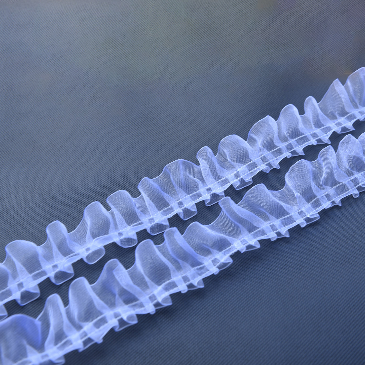 4cm雪纱带褶皱花边 手工diy服装辅料 蕾丝丝带抽皱裙摆窗帘配件详情5