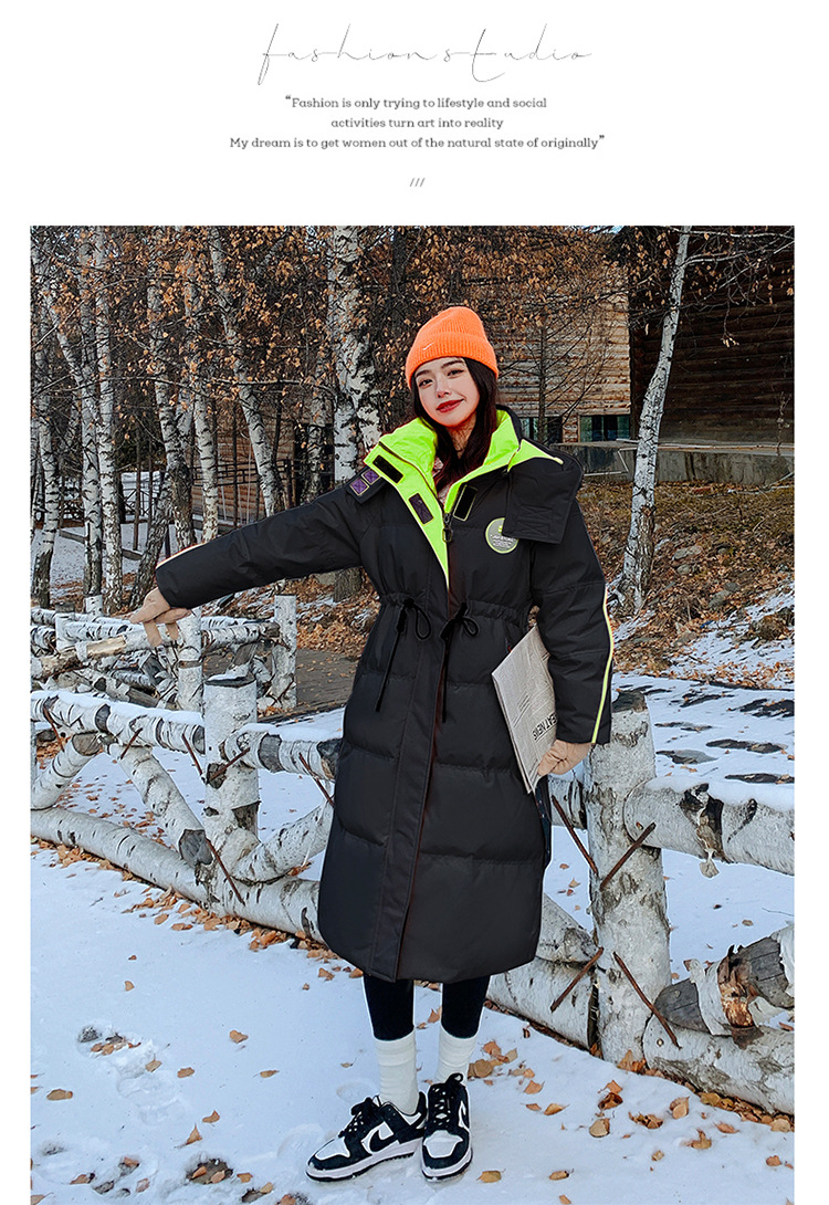 2022 mujer engrosada sobre la rodilla suelta abajo chaqueta regular medio largo commuter solid color abajo invierno nuevo pic 23