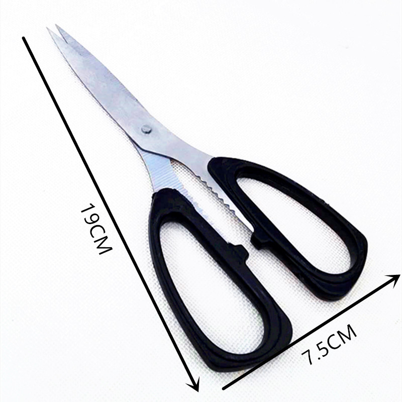 Factory direct sales of card-mounted plastic handle powerful scissors, 190 powerful scissors, household kitchen scissors, 2-yuan supply pic 5