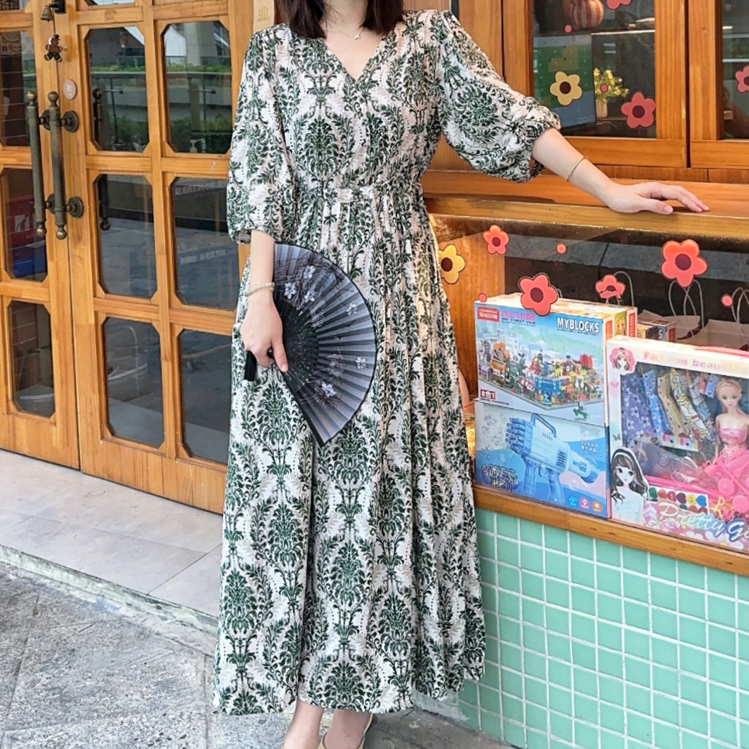 【腰封口袋裙】显瘦棉绸连衣裙法式高级女春夏宽松中长款温柔气质详情12