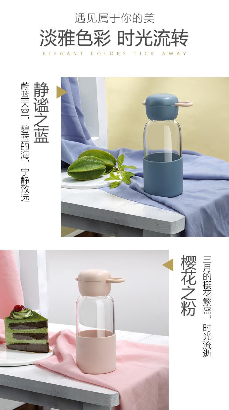 草莓高硼硅耐开水玻璃杯便携防漏网红ins杯子韩版清新可爱茶杯详情3