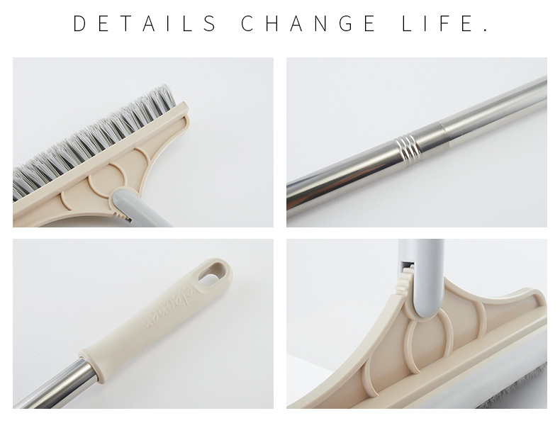 Hard bristle floor brush, floor crack brush, bathroom wash, corner and toilet tile brush, crack cleaning brush, glass scraper brush, broom pic 29