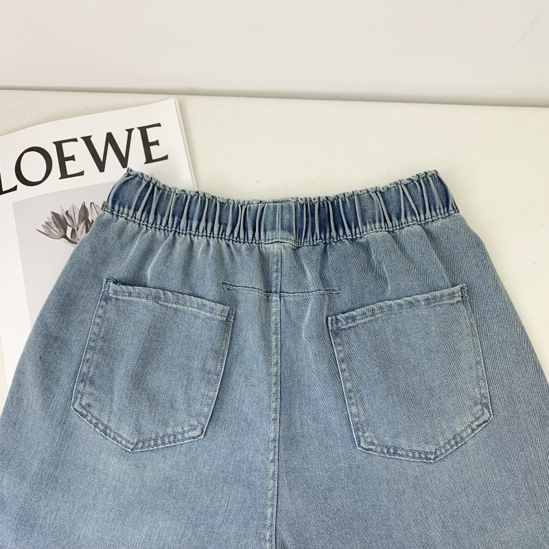 重工水洗超软天丝牛仔弯刀裤莱赛尔显瘦显腿长春夏款高腰直筒裤详情4