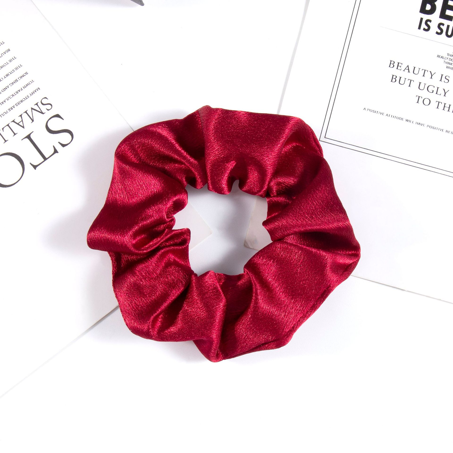 National trend series, retro solid color high-quality large intestine hair band, large intestine ring headwear, large rubber band pic 15